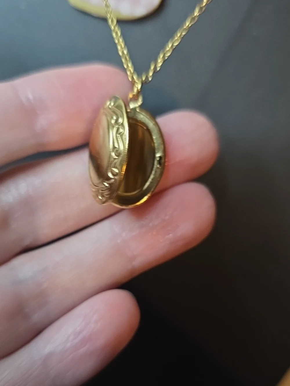 NEW Plunder Gold Tone Layered Charm and Locket Necklace Set with Earrings